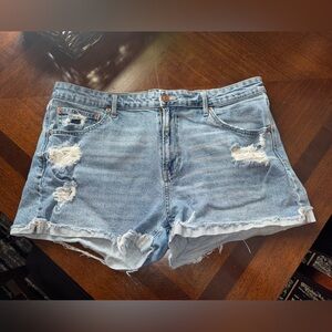 No Boundaries Blue Ripped Jean Shorts